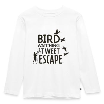 Slogan für Vogelbeobachter - Kinder Premium Bio Langarmshirt - Weiß - Vorne - AI Model Kid Female (0cm)