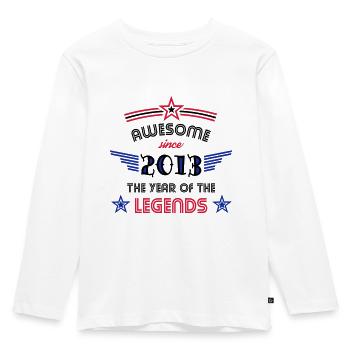Awesome since 2013 Geburtstag 2013 - Kinder Premium Bio Langarmshirt - Weiß - Vorne - AI Model Kid Female (0cm)