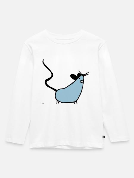 maus - Kinder Premium Bio Langarmshirt - Weiß