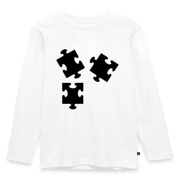 Puzzle - Kinder Premium Bio Langarmshirt - Weiß - Vorne - AI Model Kid Female (0cm)