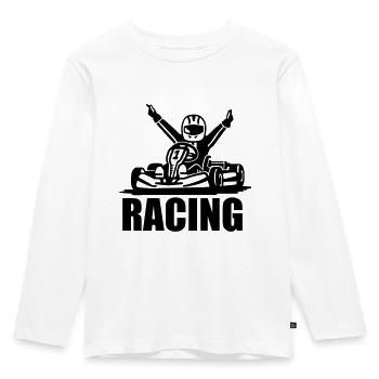 Racing - Kids' Premium Longsleeve Shirt - white - Front - AI Model Kid Female (0cm)