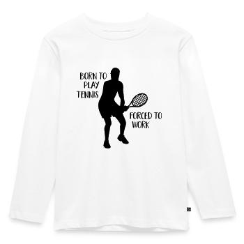 Tennis - Kinder Premium Bio Langarmshirt - Weiß - Vorne - AI Model Kid Female (0cm)