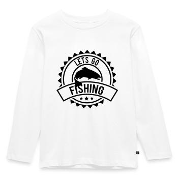 lets_go_fishing___f1 - Kinder Premium Bio Langarmshirt - Weiß - Vorne - AI Model Kid Female (0cm)