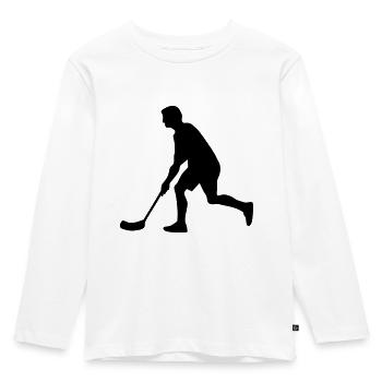 Floorball - Kinder Premium Bio Langarmshirt - Weiß - Vorne - AI Model Kid Female (0cm)