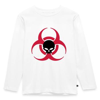 radiation biologie warning - Kids' Premium Longsleeve Shirt - white - Front - AI Model Kid Female (0cm)