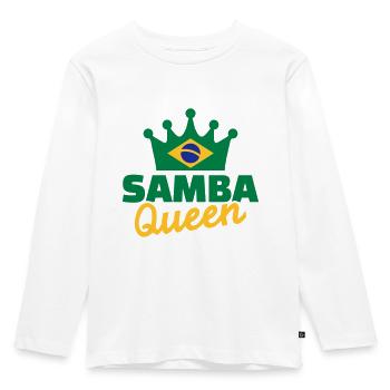 Samba - Kinder Premium Bio Langarmshirt - Weiß - Vorne - AI Model Kid Female (0cm)