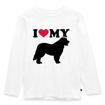 Leonberger - Kinder Premium Bio Langarmshirt - Weiß - Vorne - AI Model Kid Female (0cm)