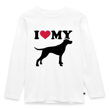 English Pointer - Kids' Premium Longsleeve Shirt - white - Front - AI Model Kid Female (0cm)