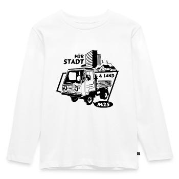 Multicar M25 IFA Mobile - Kinder Premium Bio Langarmshirt - Weiß - Vorne - AI Model Kid Female (0cm)