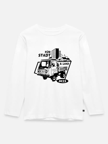 Multicar M25 IFA Mobile - Kinder Premium Bio Langarmshirt - Weiß