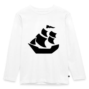 Schiff - Kinder Premium Bio Langarmshirt - Weiß - Vorne - AI Model Kid Female (0cm)