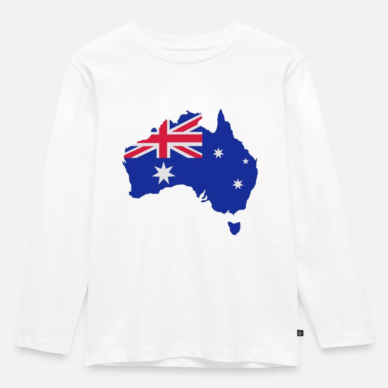 Australien - Kinder Premium Bio Langarmshirt - Weiß