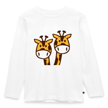 Giraffe - Kinder Premium Bio Langarmshirt - Weiß - Vorne - AI Model Kid Female (0cm)