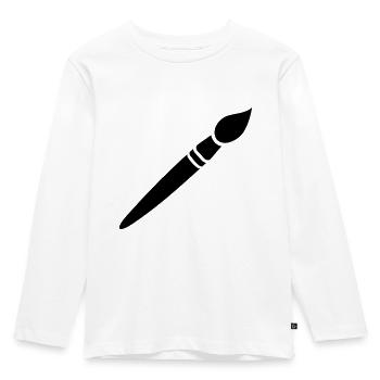 Pinsel - Kinder Premium Bio Langarmshirt - Weiß - Vorne - AI Model Kid Female (0cm)