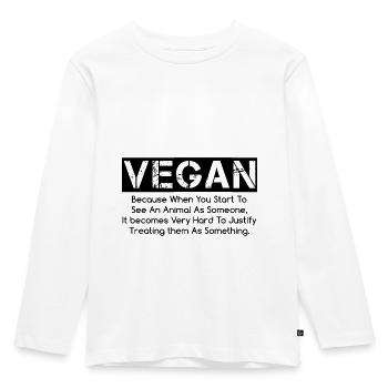 Vegan Animal welfare - Kids' Premium Longsleeve Shirt - white - Front - AI Model Kid Female (0cm)