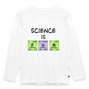 Science is fun - Kids' Premium Longsleeve Shirt - white - Front - AI Model Kid Female (0cm)