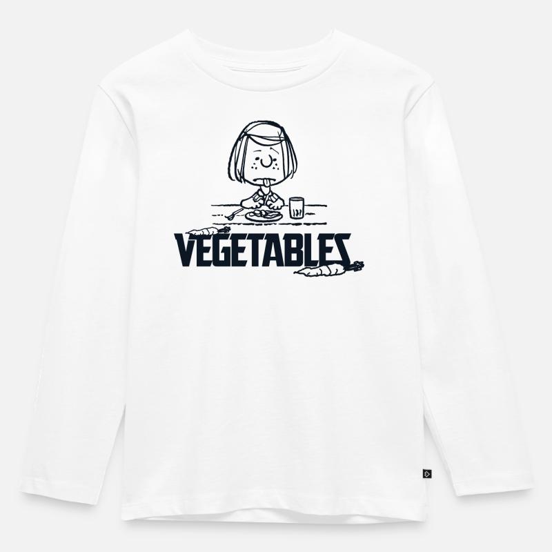 Peanuts Peppermint Patty Gemüse - Kinder Premium Bio Langarmshirt - Weiß