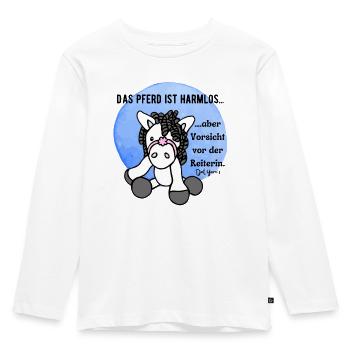 Pferd Anna reiten Kind Mädchen - Kinder Premium Bio Langarmshirt - Weiß - Vorne - AI Model Kid Female (0cm)