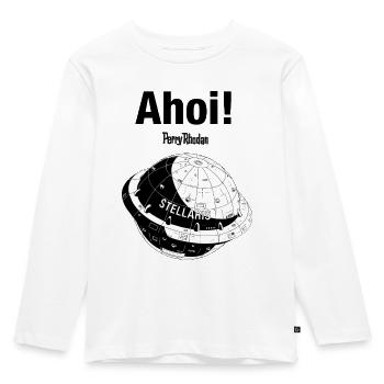 PERRY RHODAN Ahoi schwarz STELLARIS - Kinder Premium Bio Langarmshirt - Weiß - Vorne - AI Model Kid Female (0cm)
