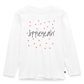 Jippieyeah - Kinder Premium Bio Langarmshirt - Weiß - Vorne - AI Model Kid Female (0cm)