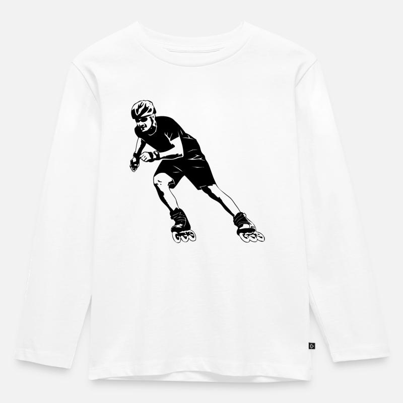 Inline skating - Inline skates - Kinder Premium Bio Langarmshirt - Weiß