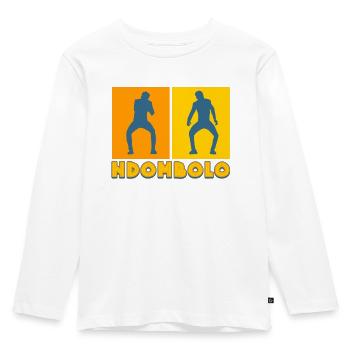 Ndombolo - Kids' Premium Longsleeve Shirt - white - Front - AI Model Kid Female (0cm)