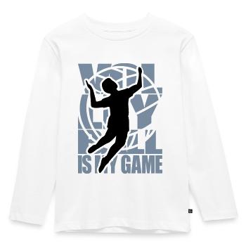 Volleyball Volley - Kids' Premium Longsleeve Shirt - white - Front - AI Model Kid Female (0cm)
