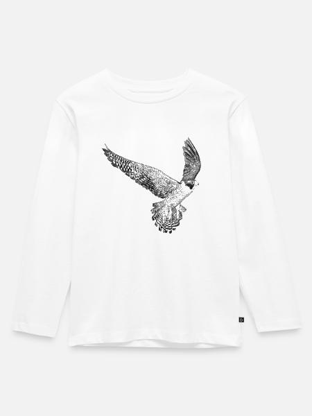 Fliegender Wanderfalke Vogel - Kinder Premium Bio Langarmshirt - Weiß
