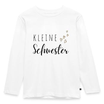 Kleine Schwester - Kinder Premium Bio Langarmshirt - Weiß - Vorne - AI Model Kid Female (0cm)