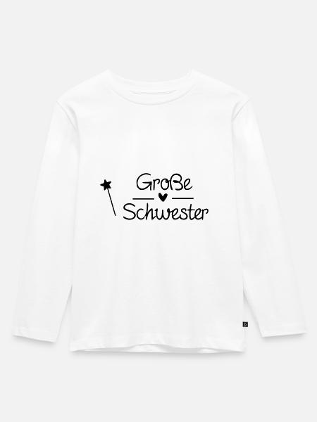 Große Schwester - Kinder Premium Bio Langarmshirt - Weiß