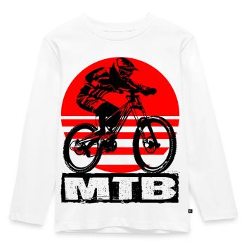 MTB - Kinder Premium Bio Langarmshirt - Weiß - Vorne - AI Model Kid Female (0cm)