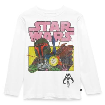 Star Wars: Mandalorian Retro Design Manalorianer - Kinder Premium Bio Langarmshirt - Weiß - Vorne - AI Model Kid Female (0cm)