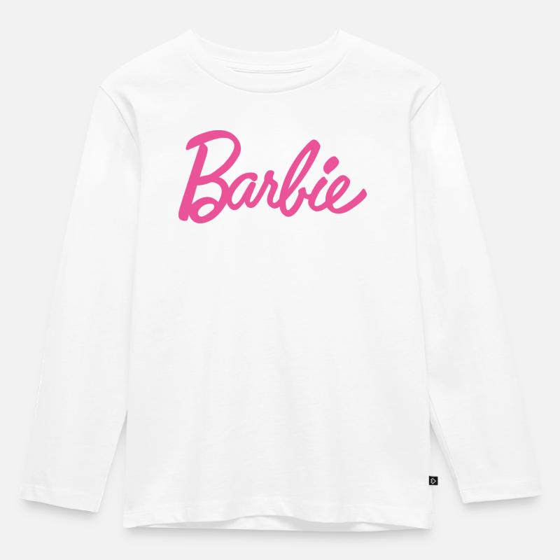 Barbie Klassisches Logo - Kinder Premium Bio Langarmshirt - Weiß