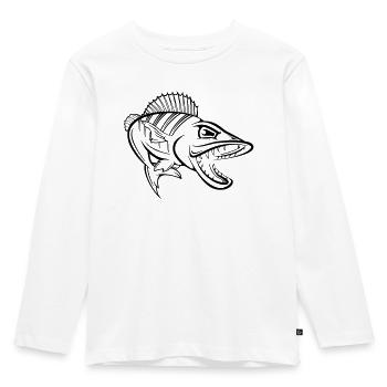 Barsch 001 - Kinder Premium Bio Langarmshirt - Weiß - Vorne - AI Model Kid Female (0cm)