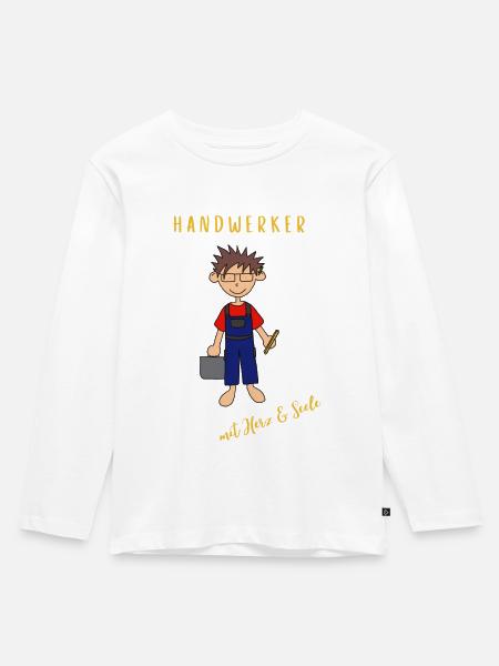 Handwerker - Kinder Premium Bio Langarmshirt - Weiß