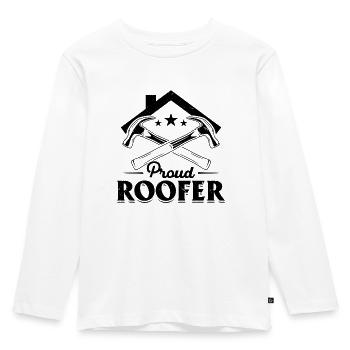 Proud Roofer - Roofer Contractor Roof Worker - Kinder Premium Bio Langarmshirt - Weiß - Vorne - AI Model Kid Female (0cm)