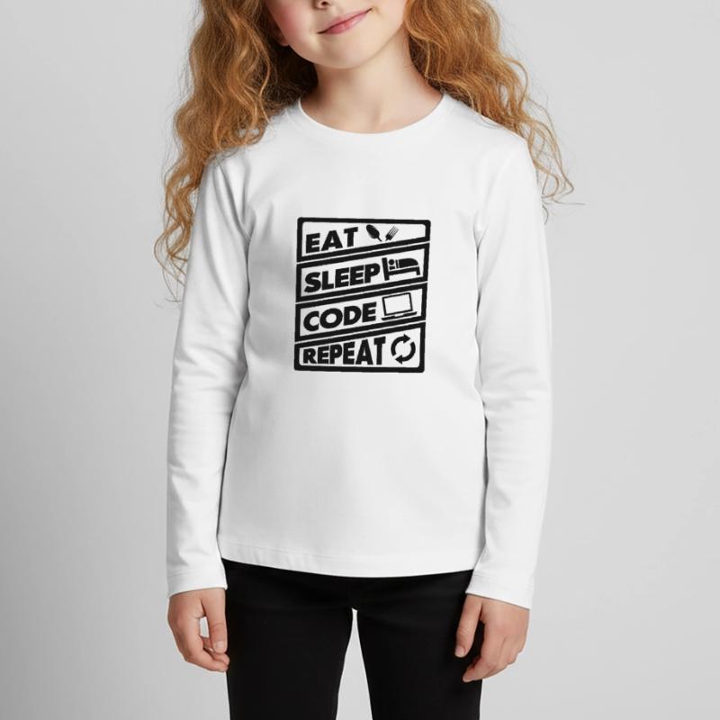 Eat Sleep Code Recurrence | encoder Kids' Premium Longsleeve Shirt