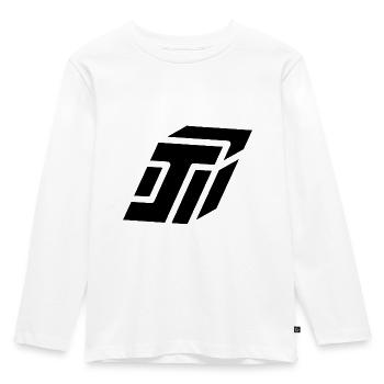 Abstract J Brief - Kinder Premium Bio Langarmshirt - Weiß - Vorne - AI Model Kid Female (0cm)