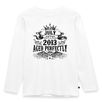 2013 | Juli Aged Perfectly 2013 Geburtstagsgeschenk - Kinder Premium Bio Langarmshirt - Weiß - Vorne - AI Model Kid Female (0cm)