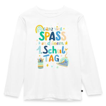 Premier jour d’école - T-shirt manches longues Premium Enfant - blanc - Devant - AI Model Kid Female (0cm)