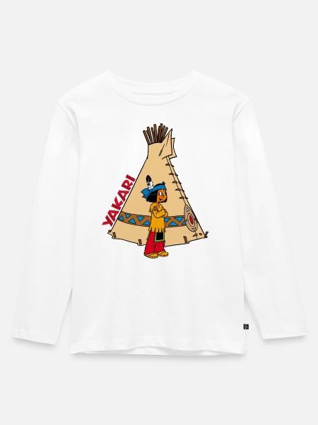 Yakari vor Tipi - Kinder Premium Bio Langarmshirt - Weiß