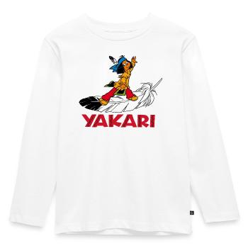 Yakari auf Feder - Kinder Premium Bio Langarmshirt - Weiß - Vorne - AI Model Kid Female (0cm)