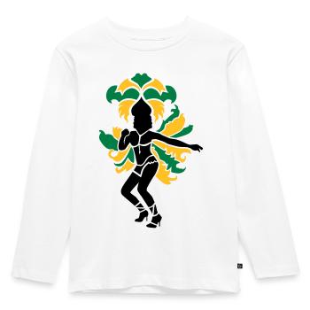Samba - Kinder Premium Bio Langarmshirt - Weiß - Vorne - AI Model Kid Female (0cm)