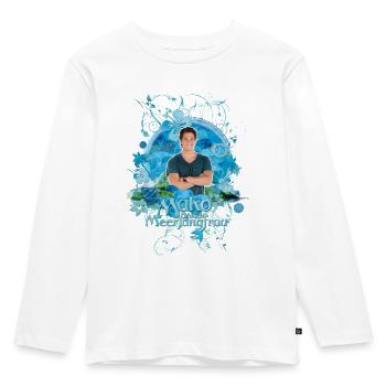 Mako Einfach Meerjungfrau Zac - Kinder Premium Bio Langarmshirt - Weiß - Vorne - AI Model Kid Female (0cm)