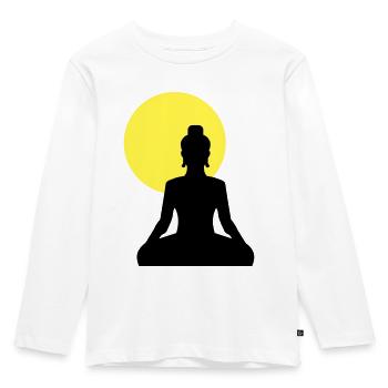 Buddha - Kinder Premium Bio Langarmshirt - Weiß - Vorne - AI Model Kid Female (0cm)