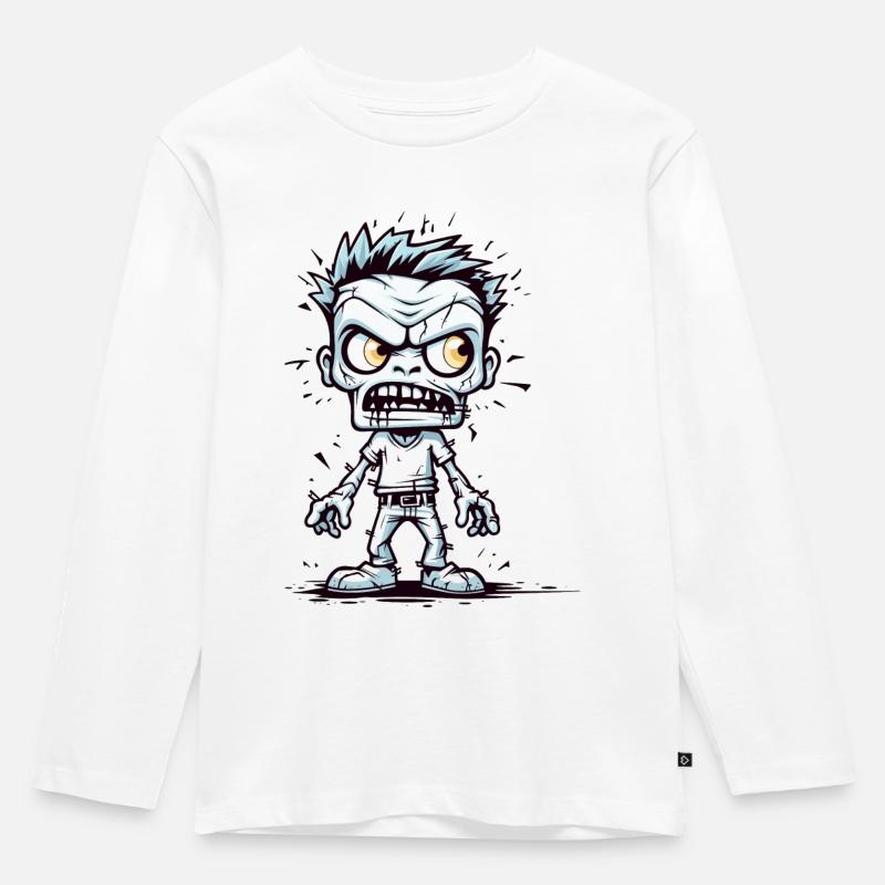 Zombie Elegance: Purer Apokalypse-Einblick! - Kinder Premium Bio Langarmshirt - Weiß