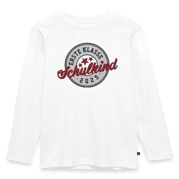 SCHULKIND 2025 - EINSCHULUNG - ERSTER SCHULTAG - Kinder Premium Bio Langarmshirt - Weiß - Vorne - AI Model Kid Female (0cm)