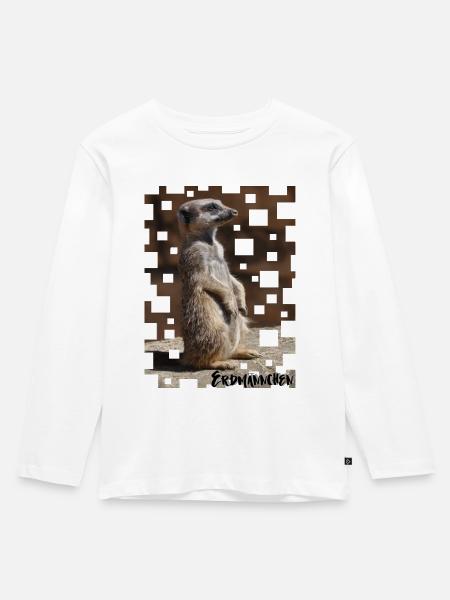 Erdmännchen - Kinder Premium Bio Langarmshirt - Weiß