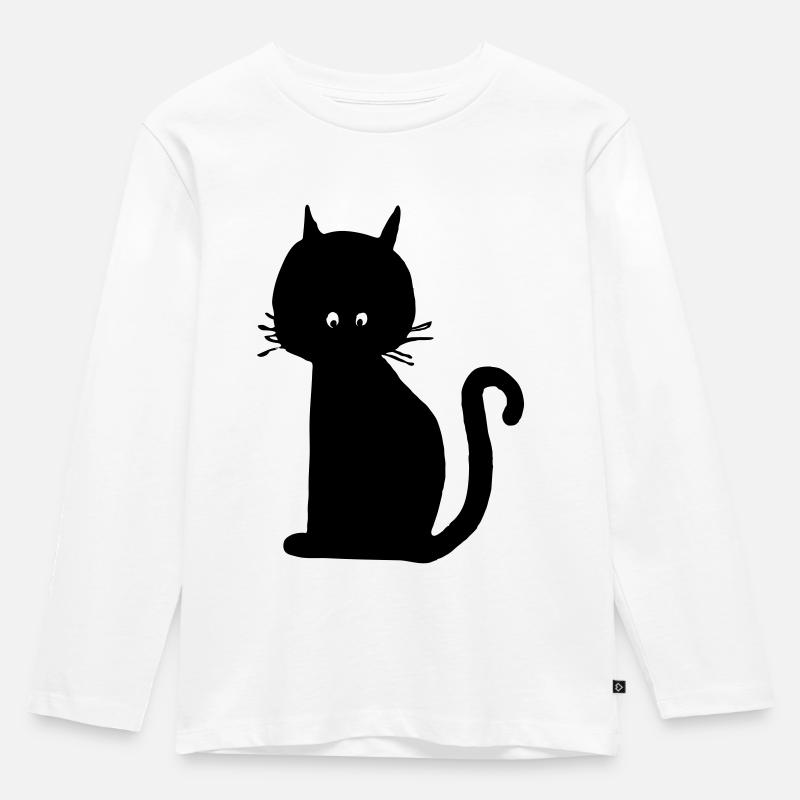 Katzer - Kinder Premium Bio Langarmshirt - Weiß