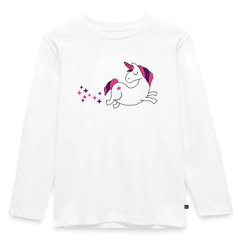 unicorn - Einhorn Sternenstaub - Kinder Premium Bio Langarmshirt - Weiß - Vorne - AI Model Kid Female (0cm)